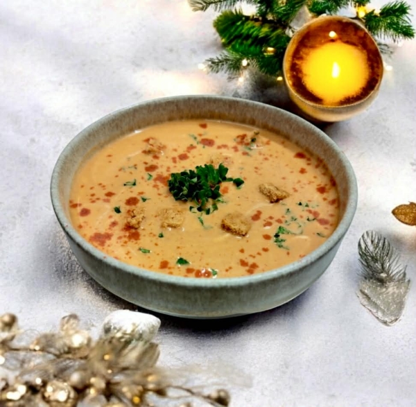 Potage : Velouté de potimarron aux saveurs de noël